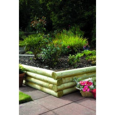 Sleepers - New Green Treated Softwood Mini Railway Sleepers Rounded Edges 100mm x 125mm x 1.8m